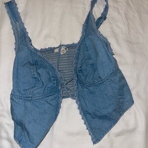 Blue Denim Sleeveless Top